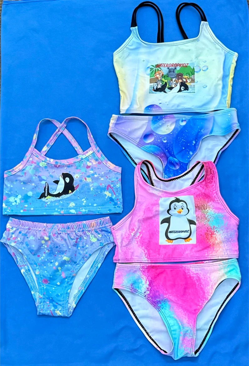 Girls two piece Swimsuit Collage