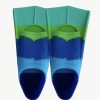 Kids Training Swim Fins - Pattern-Green/Blue Stripes