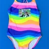 Girl's One-piece swimsuit - Pattern - Rainbow