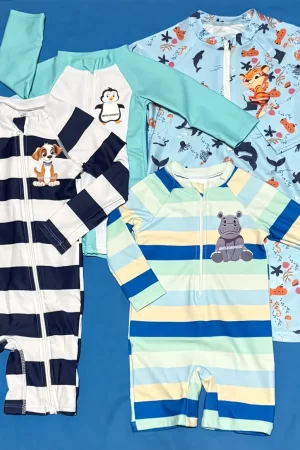 Boys Long Sleeve Swimsuit - collage
